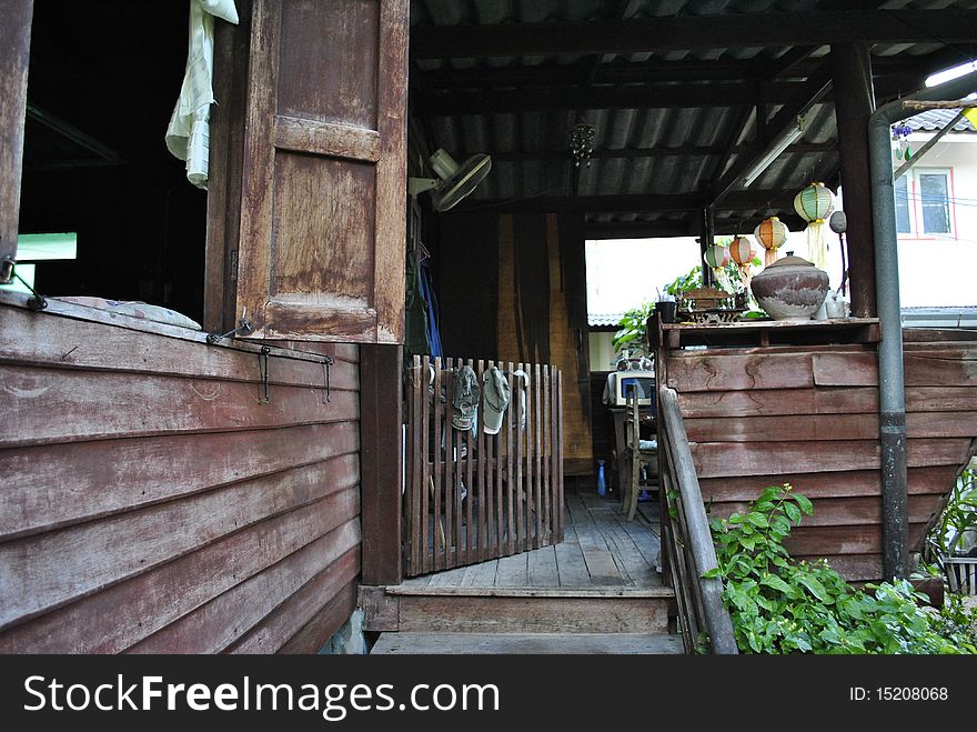 Old wood home in Chiangmai Thailand