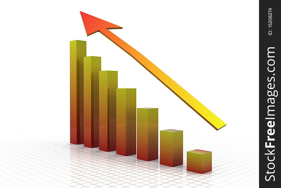 3d illustration of a business graph