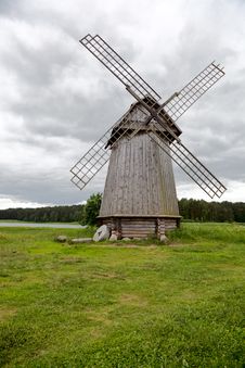 Old Windmill On A Meadow Royalty Free Stock Photography Old Windmill On A Meadow Royalty Free Stock Photography