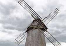 Old Windmill Against Cloudy Sky Royalty Free Stock Image Old Windmill Against Cloudy Sky Royalty Free Stock Image