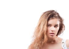 Calm Brunette Woman Looking At Camera Stock Image Calm Brunette Woman Looking At Camera Stock Image