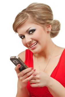Girl With Cellphone Royalty Free Stock Photo Girl With Cellphone Royalty Free Stock Photo