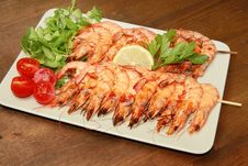 Grilled Shrimps Royalty Free Stock Image