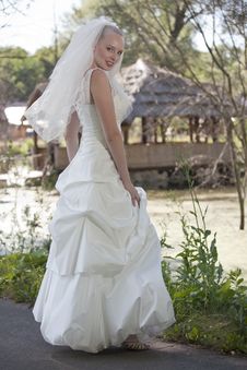 Bride Outdoor Royalty Free Stock Photography