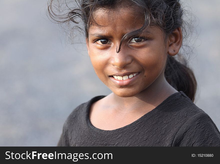 Indian Rural girl Smiling at the Camera