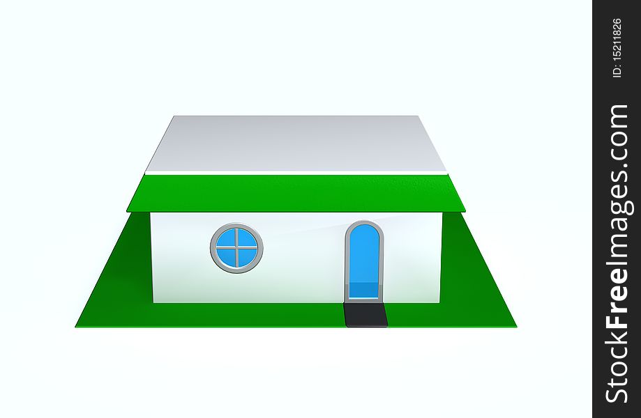 A house is on white background