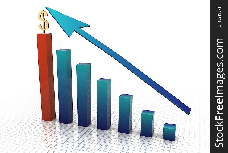 3d illustration of a business graph