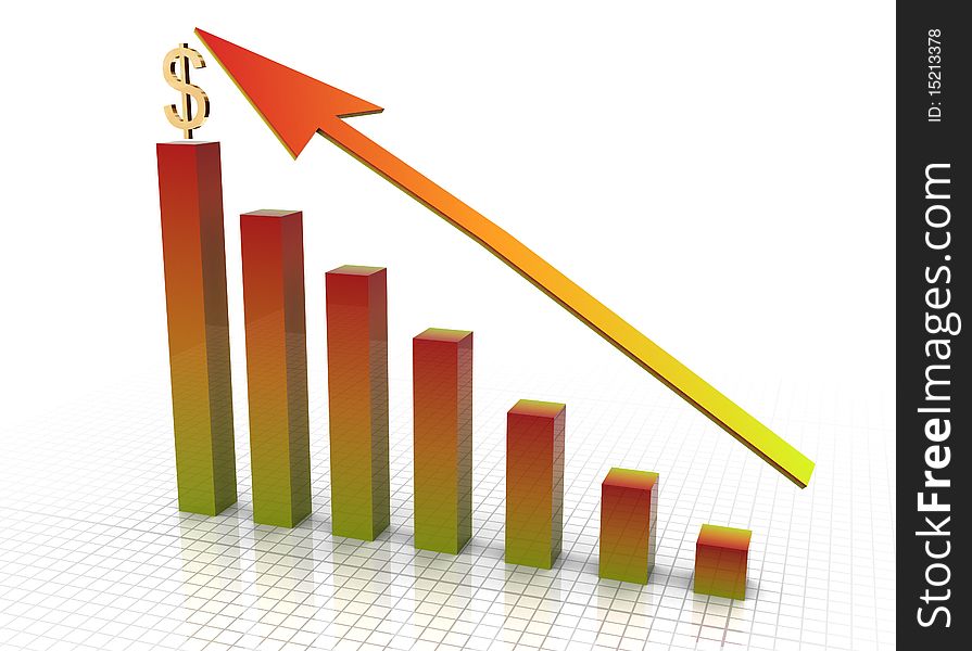 3d illustration of a business graph