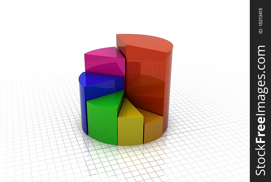 3d illustration of a business graph