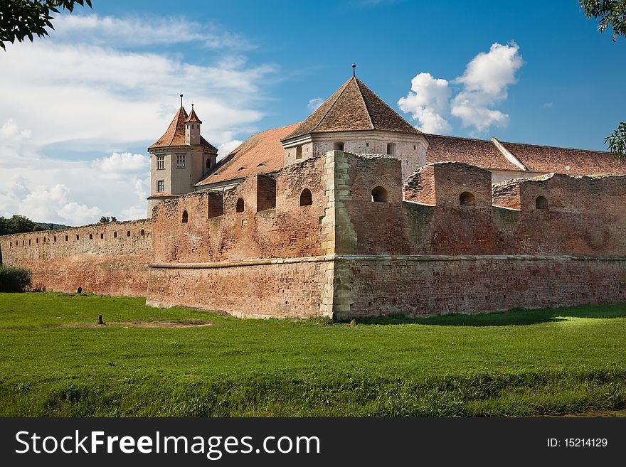 The Fagaras Fortress in Brasov County, Romania in summer.