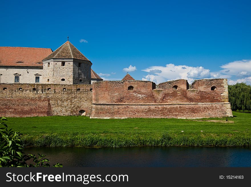 The Fagaras Fortress in Brasov County, Romania in summer.