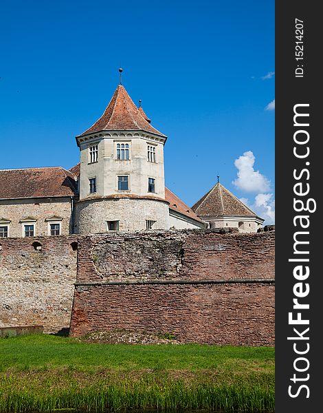 The Fagaras Fortress in Brasov County, Romania in summer.