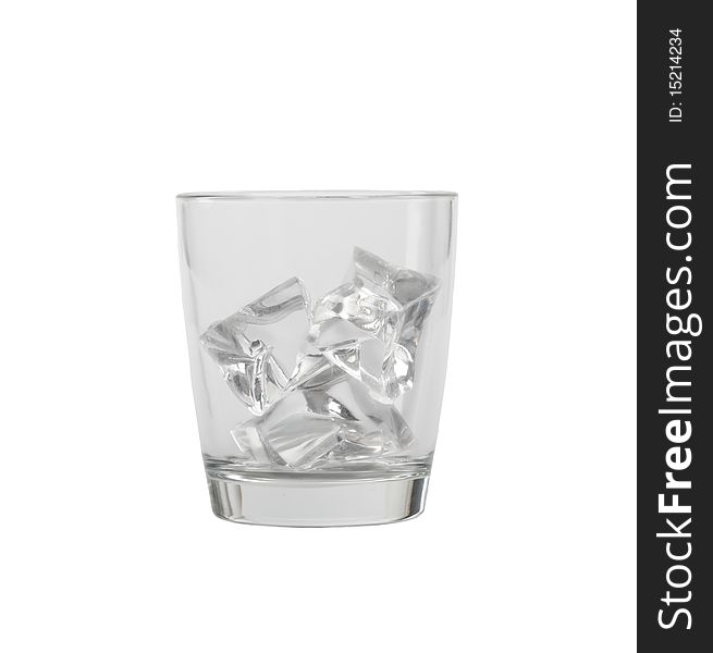 Ice cubes in a glass with a drink