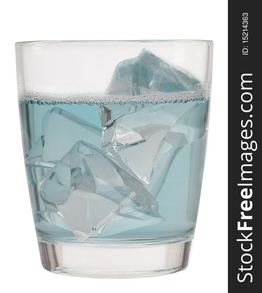 Water in a glass with ice