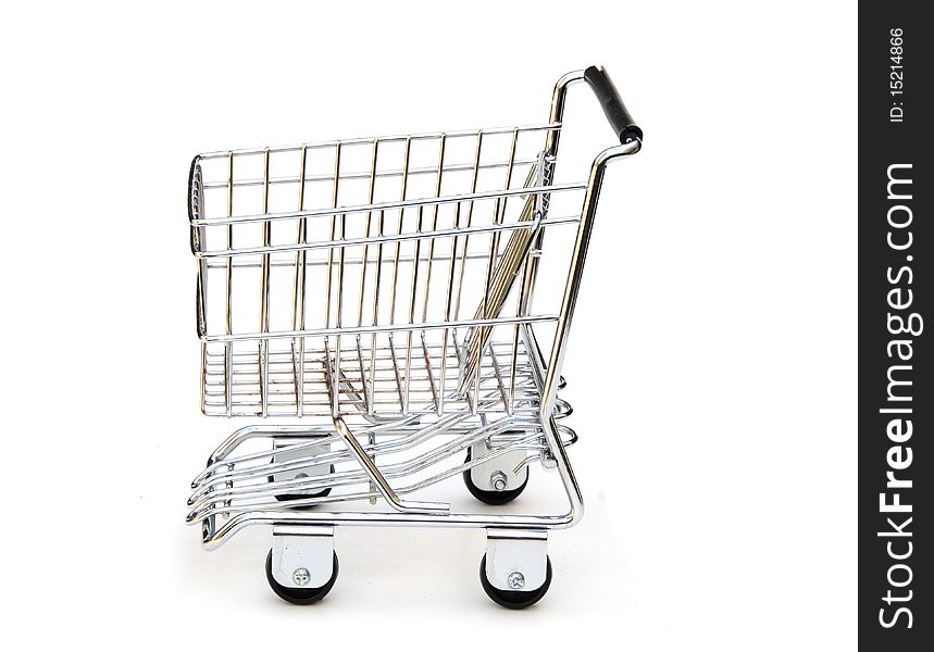 Shot of a shopping trolley isolated on white