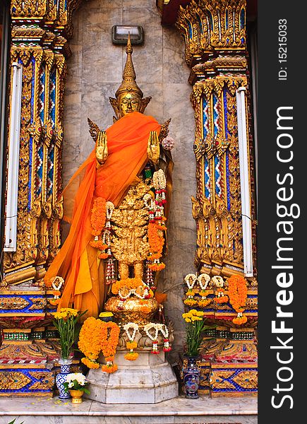 Standing Buddha image in Wat Don Mueng temple, Bangkok Thailand