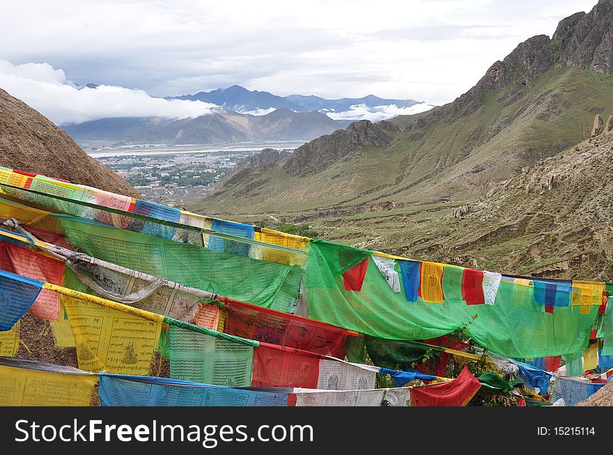 Prayer flags, in Lhasa, Tibet