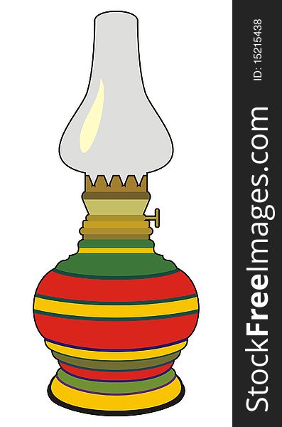 Illustration and contours of paraffin lamp. Illustration and contours of paraffin lamp