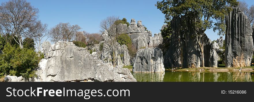 The shilin stone forest near kunming