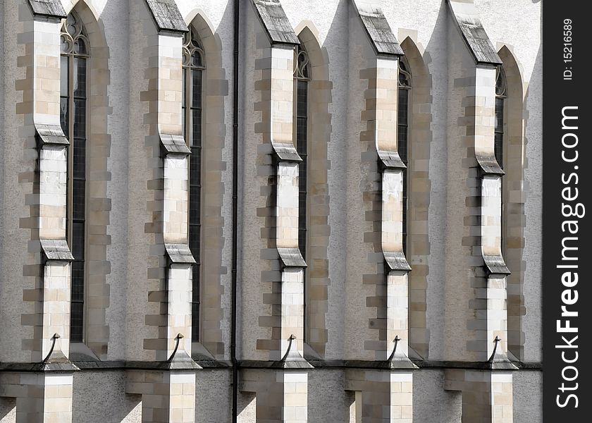 Gothic facade of a church in Zurich