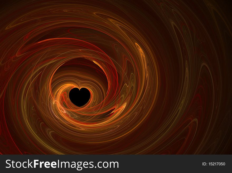 Heart in a fractal design background. Heart in a fractal design background