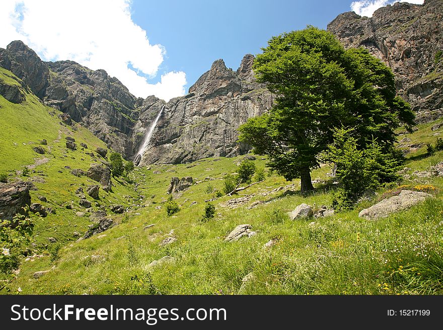 Mountain falls in Central Balkan National Park in Bulgaria.Its height is 124,5m.