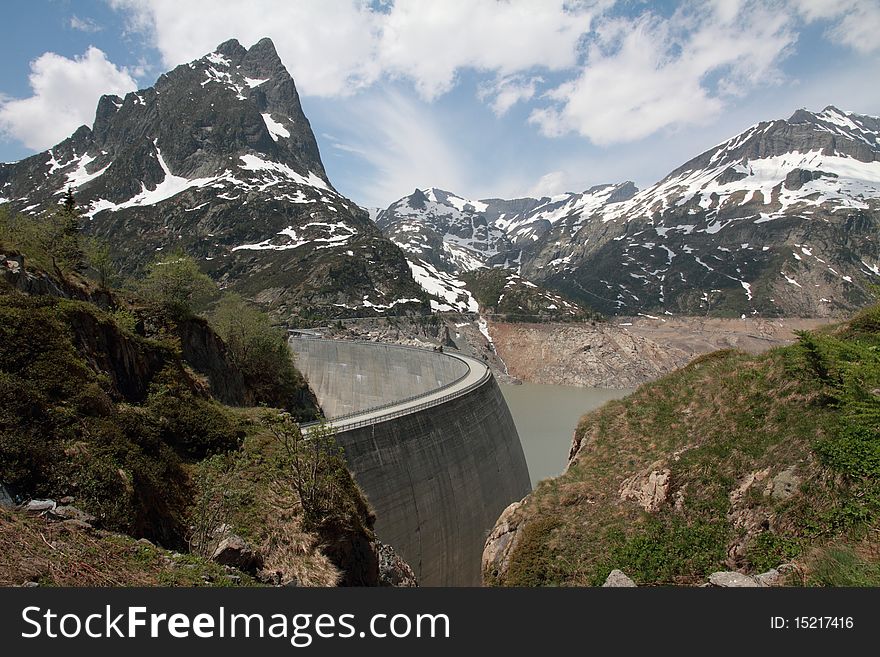 Emosson hydroelectric dam Swiss Alps