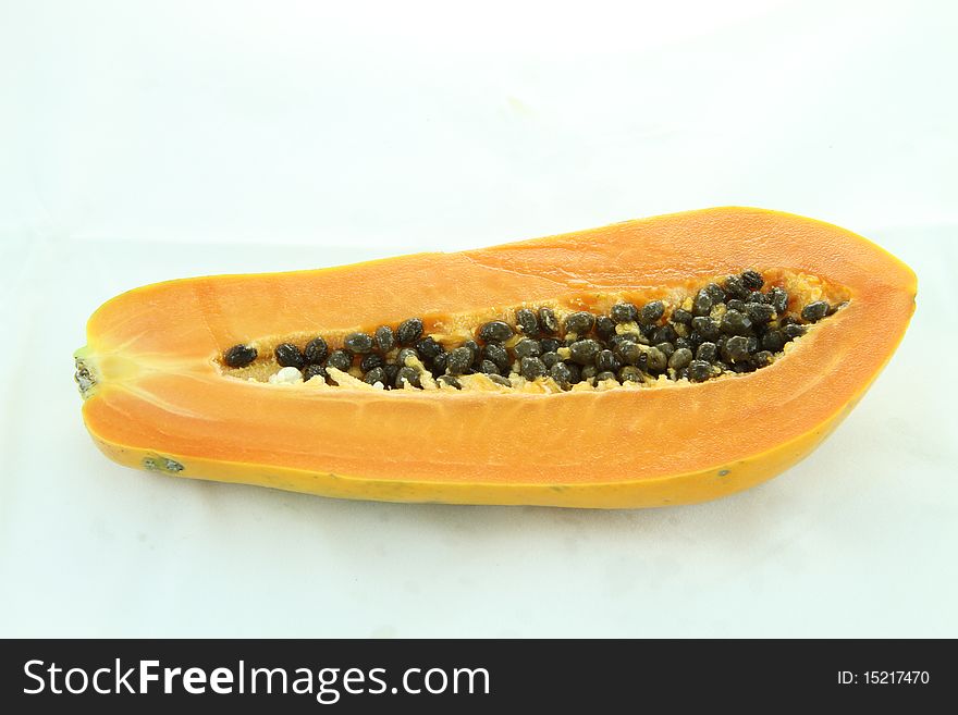 Papaya is a tropical fruit with sweet flavor.