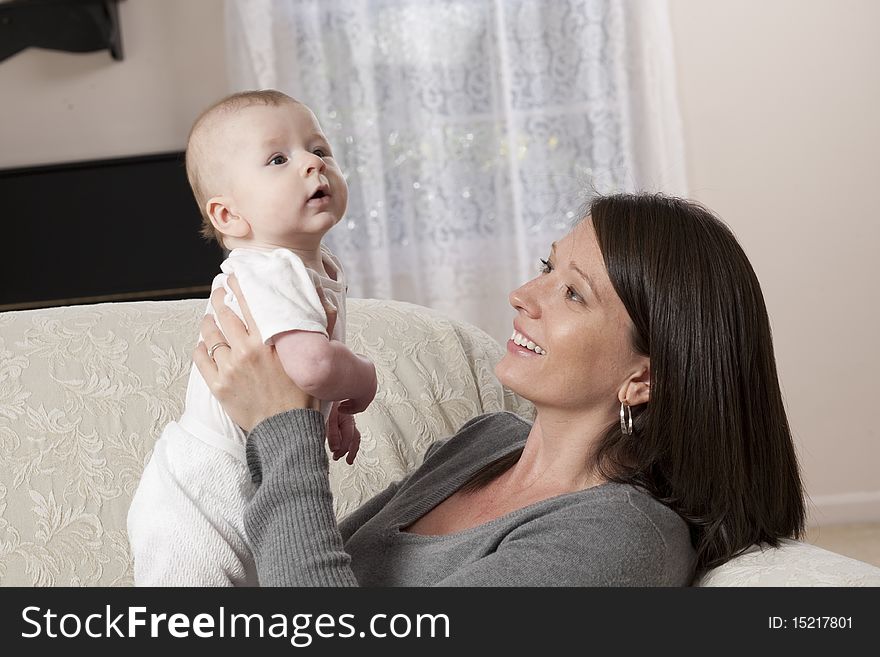 Horizontal image of a young mother and her baby. Horizontal image of a young mother and her baby