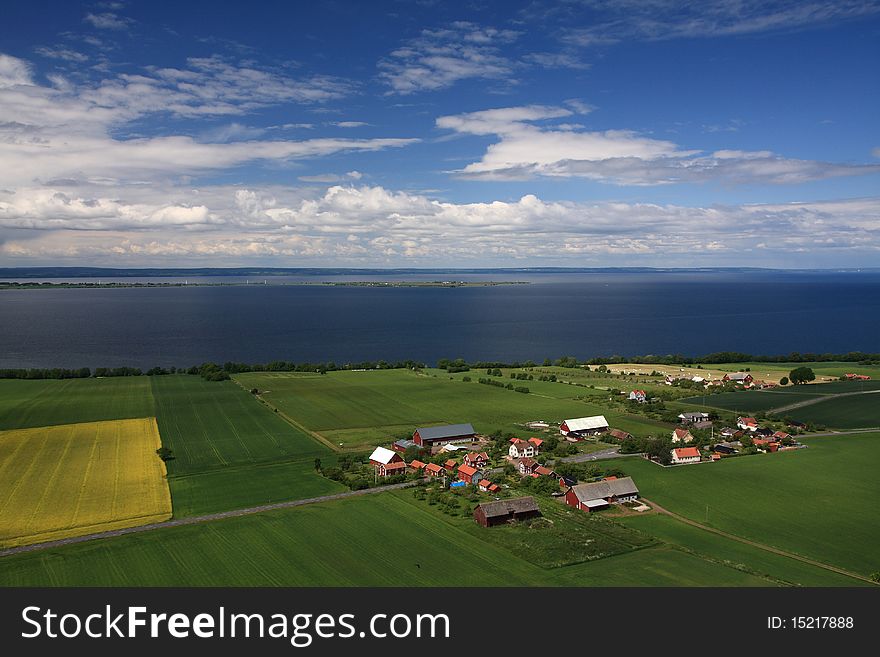 Swedish countryside near Jonkoping, view from above