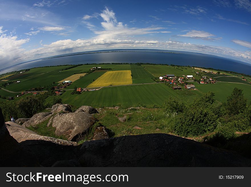 Swedish countryside near Jonkoping, view from above