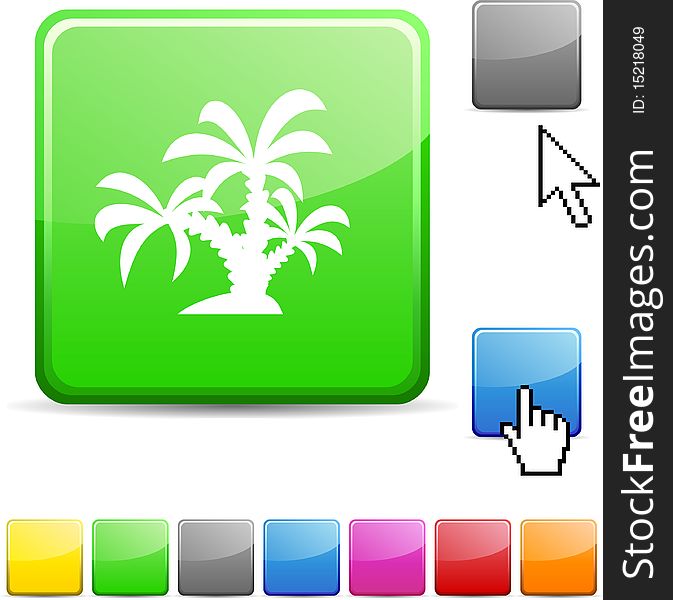 Tropical glossy vibrant web icon. Tropical glossy vibrant web icon.