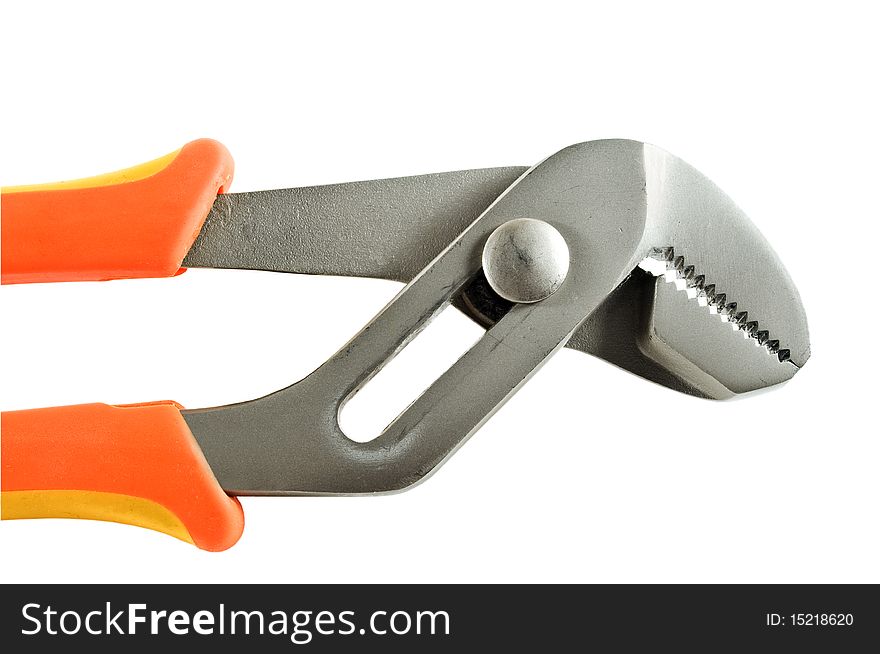Beautiful adjustable pliers isolated on white background. Beautiful adjustable pliers isolated on white background.
