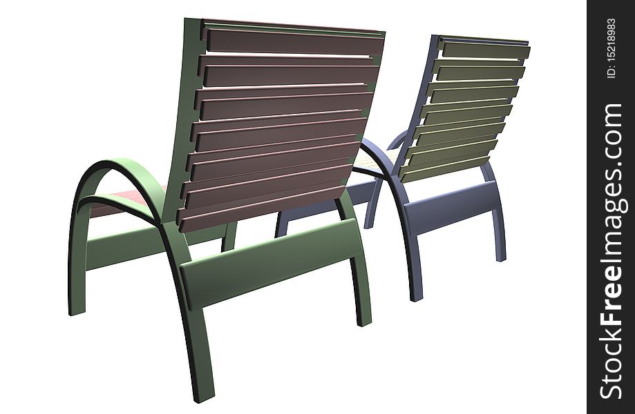 3D rendered deck chairs, can be used for print or web