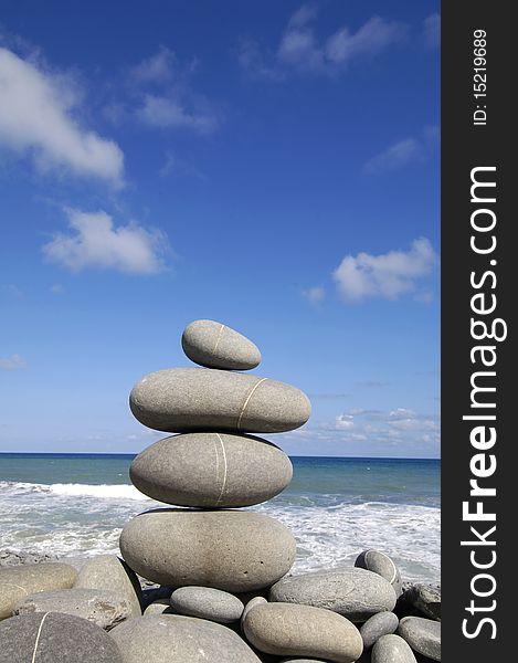Zen arrangement â€“stacks stone on the seashore. Zen arrangement â€“stacks stone on the seashore