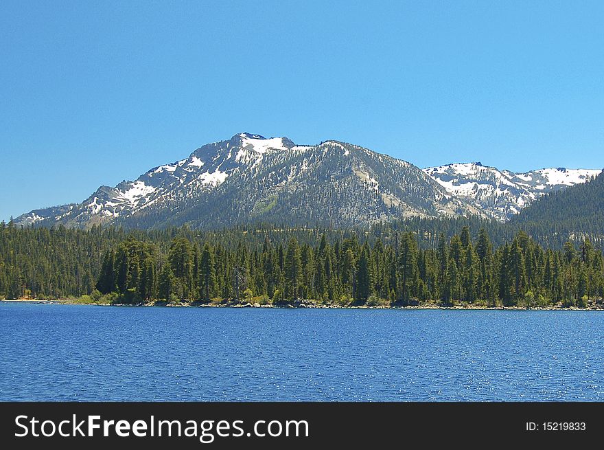 View of the Sierra Mountains from Lake Tahoe California. View of the Sierra Mountains from Lake Tahoe California