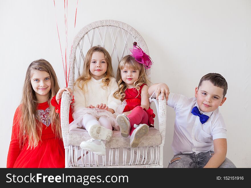 Kids Are Beautiful Girls And The Boy Are Sitting Together