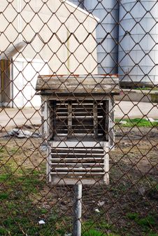 Bird House And Chain Link Fence Stock Photos Bird House And Chain Link Fence Stock Photos