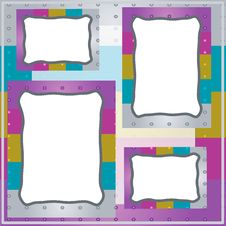 Frames:varicolored Metal Stripes. Royalty Free Stock Image