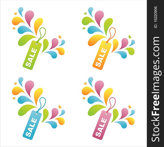 Set of 4 sale tags