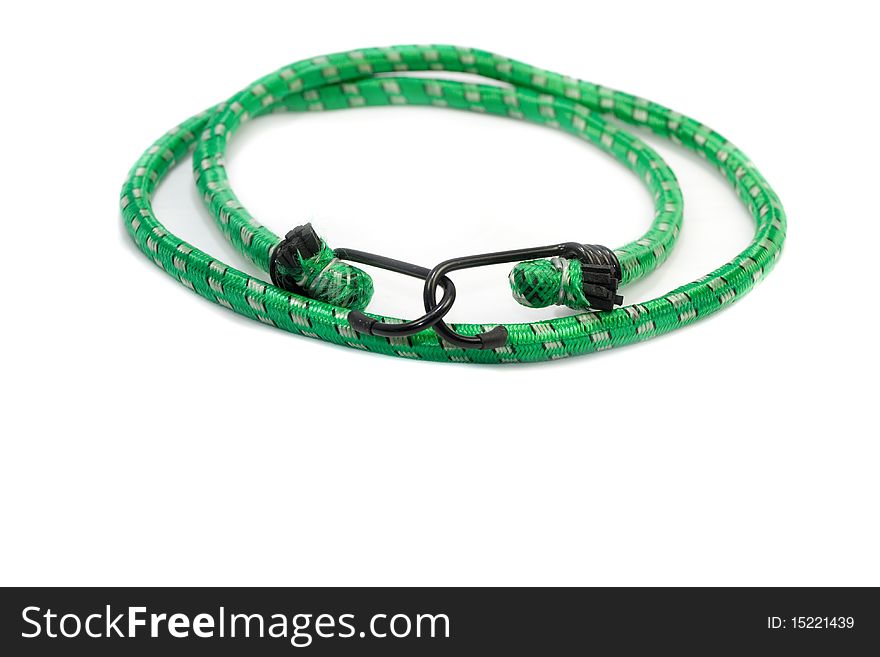 It is a green bungee cord
