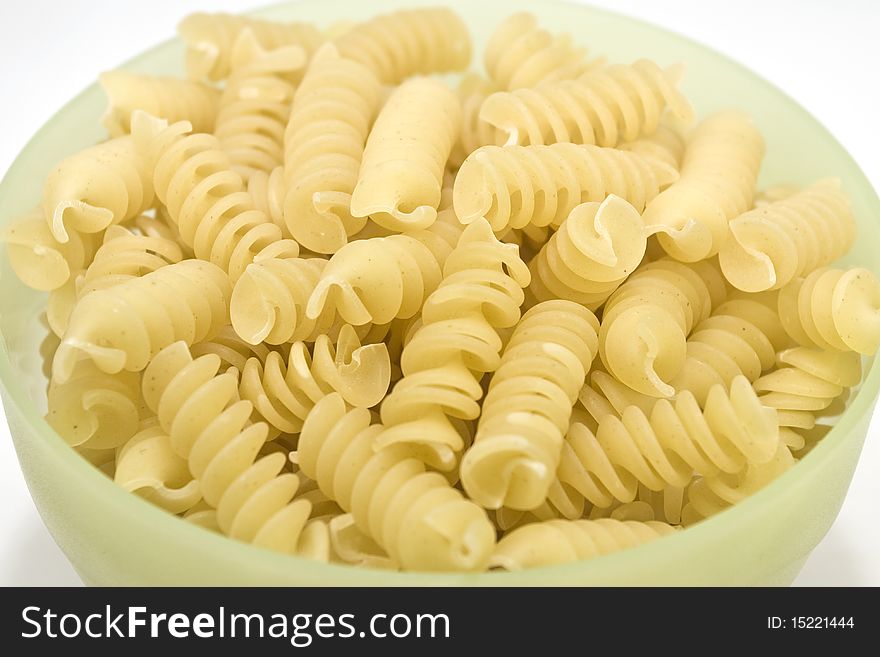 It is pasta in a white bowl