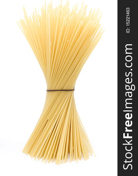 Bunch of spaghetti isolated by a pute white background