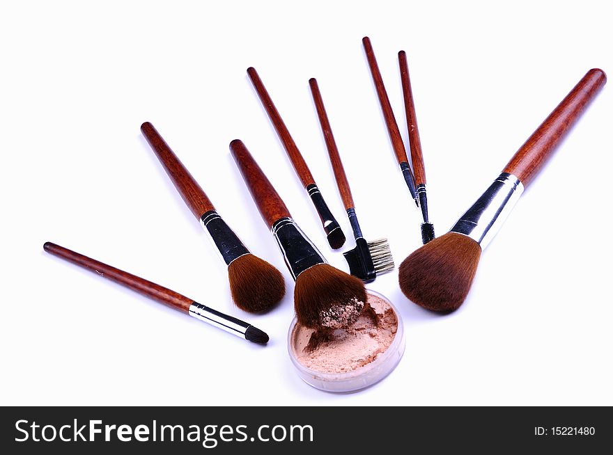 A few soft cosmetic brushes