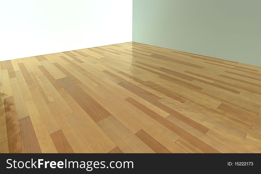 Empty room with white walls and wooden floor