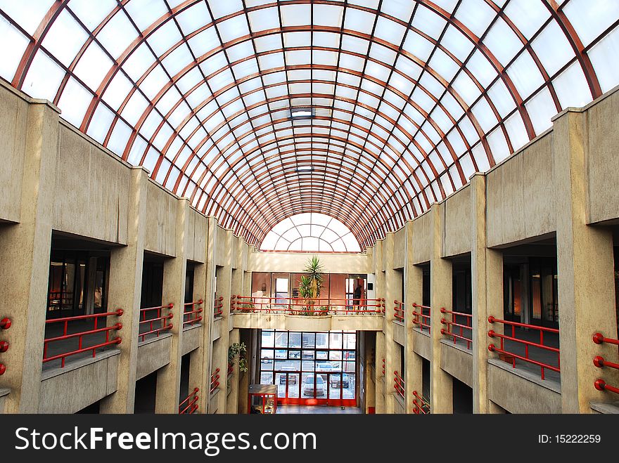 Glass roof of a work center. Glass roof of a work center