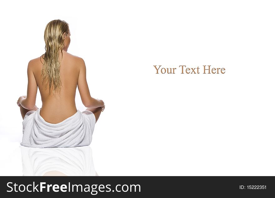 High key portrait of young beautiful woman  on white  back. High key portrait of young beautiful woman  on white  back