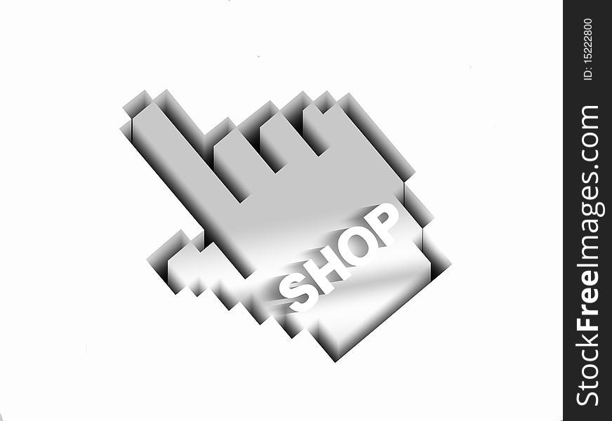 Computer cursor online shopping concept