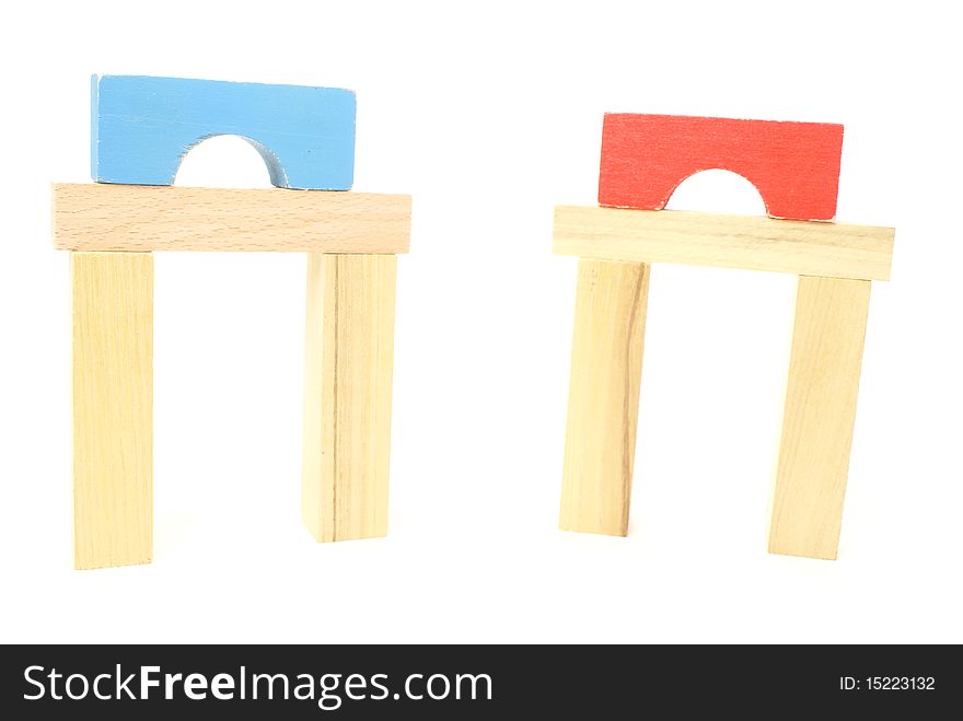 Wooden blocks isloated on white