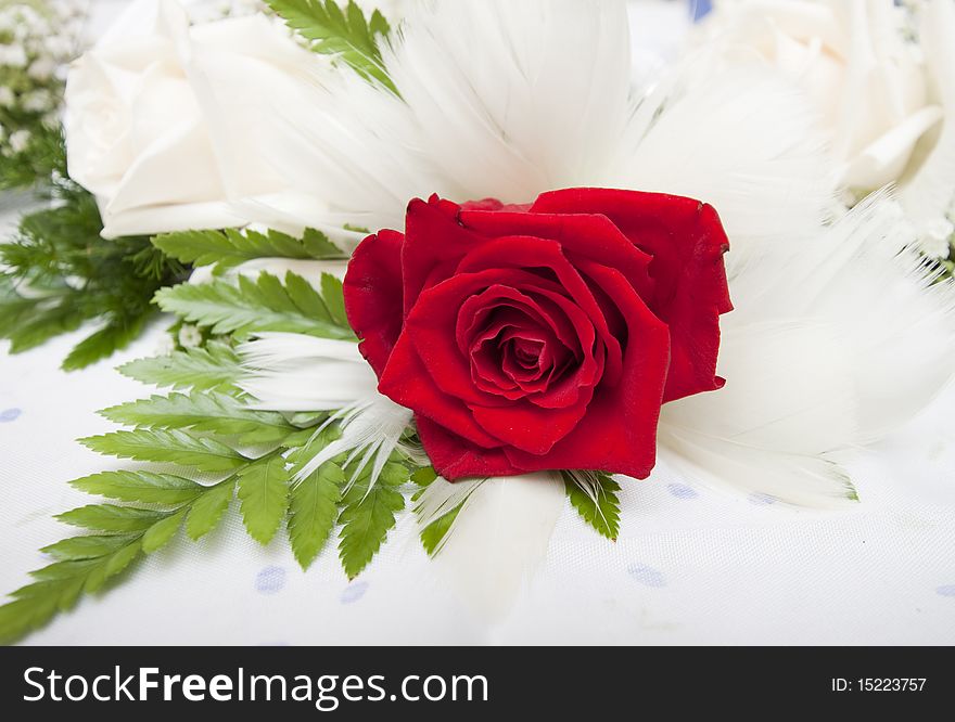 Small bouquet of beautiful red rose
